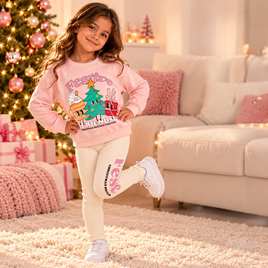 Pink Festive Friends Christmas Kids Set