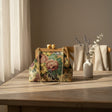 Floral handmade bag with wooden handles, Jack Gifts Online Lebanon