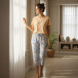 Women's ice blue floral pantacourt PJ set with wildflower print, Jack Gifts Lebanon
