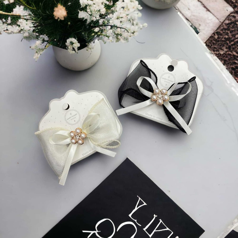 Flower Bow Hairpins 