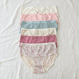 Women's pastel cotton briefs in pink, blue, lilac and cream floral prints