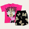 Fuchsia-Black Minnie Mouse Shorts Set 1