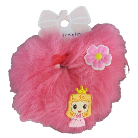 Fuchsia Cartoon Fluffy Hair Ties 1 