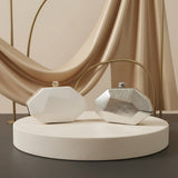 Geometric faceted evening clutches in white and silver – Jack Gifts Online Lebanon