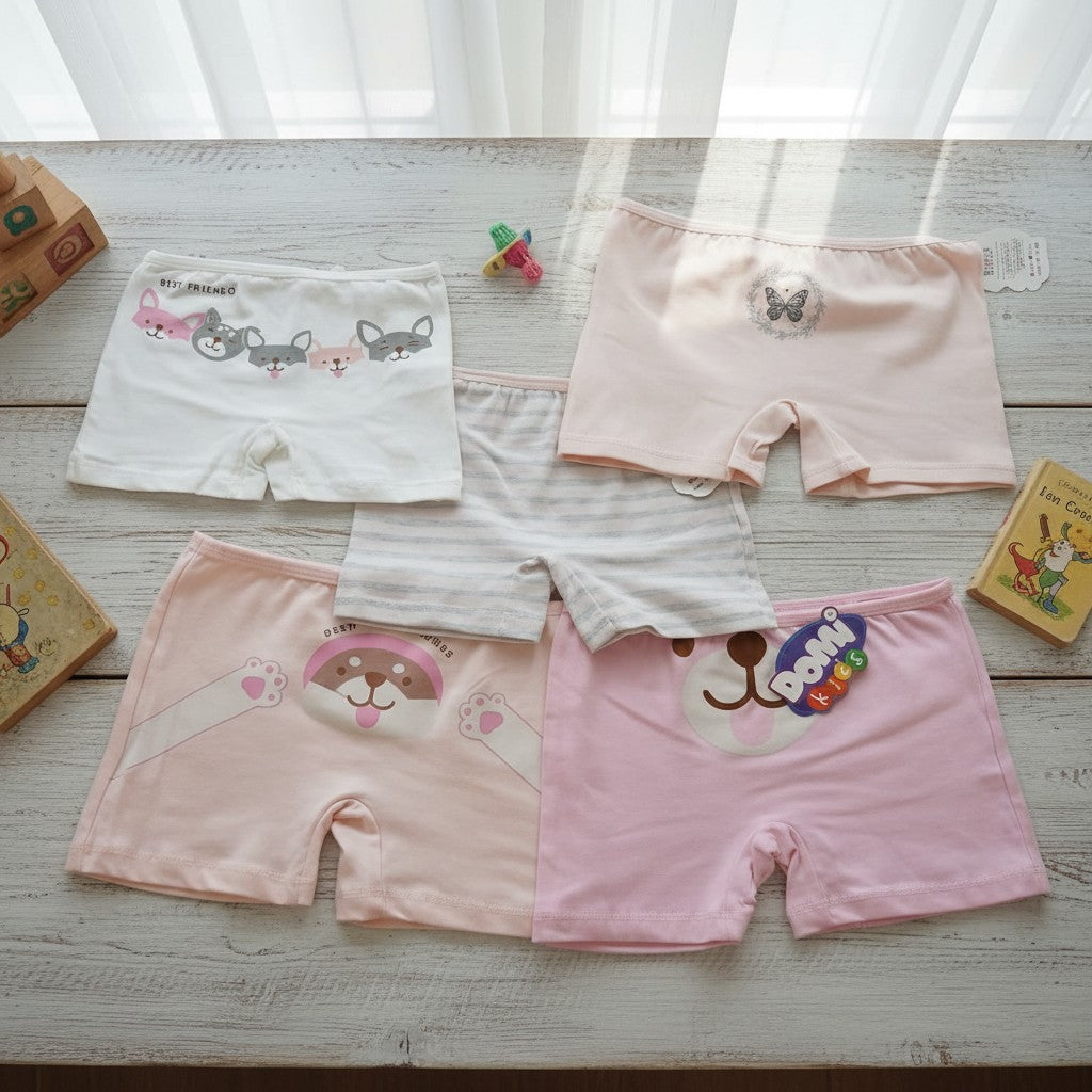 Girls cotton boyshorts with animal prints in white, pink and grey, Jack Gifts Online Lebanon