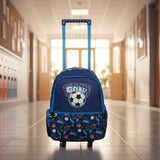 Navy football trolley backpack with pull handle and wheels, Jack Gifts Online Lebanon