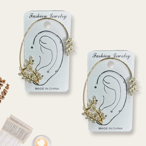 Gold Leaf Cuff Earrings 