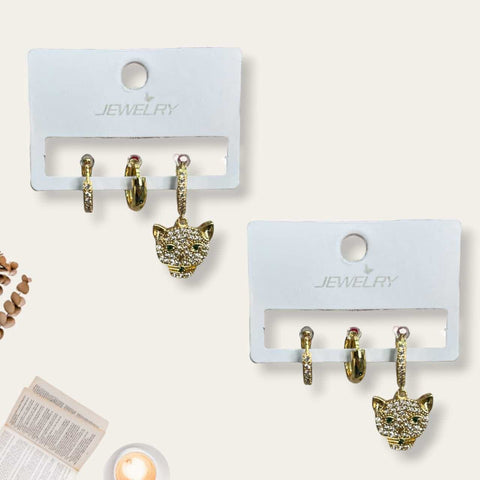 Panther Earrings Set