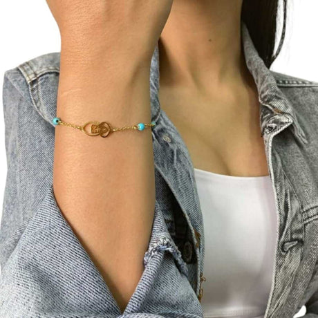 Gold & Blue St Charbel Bracelet 1