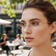 Womens rimless clear lens frames with engraved gold temple detail, Jack Gifts Online Lebanon