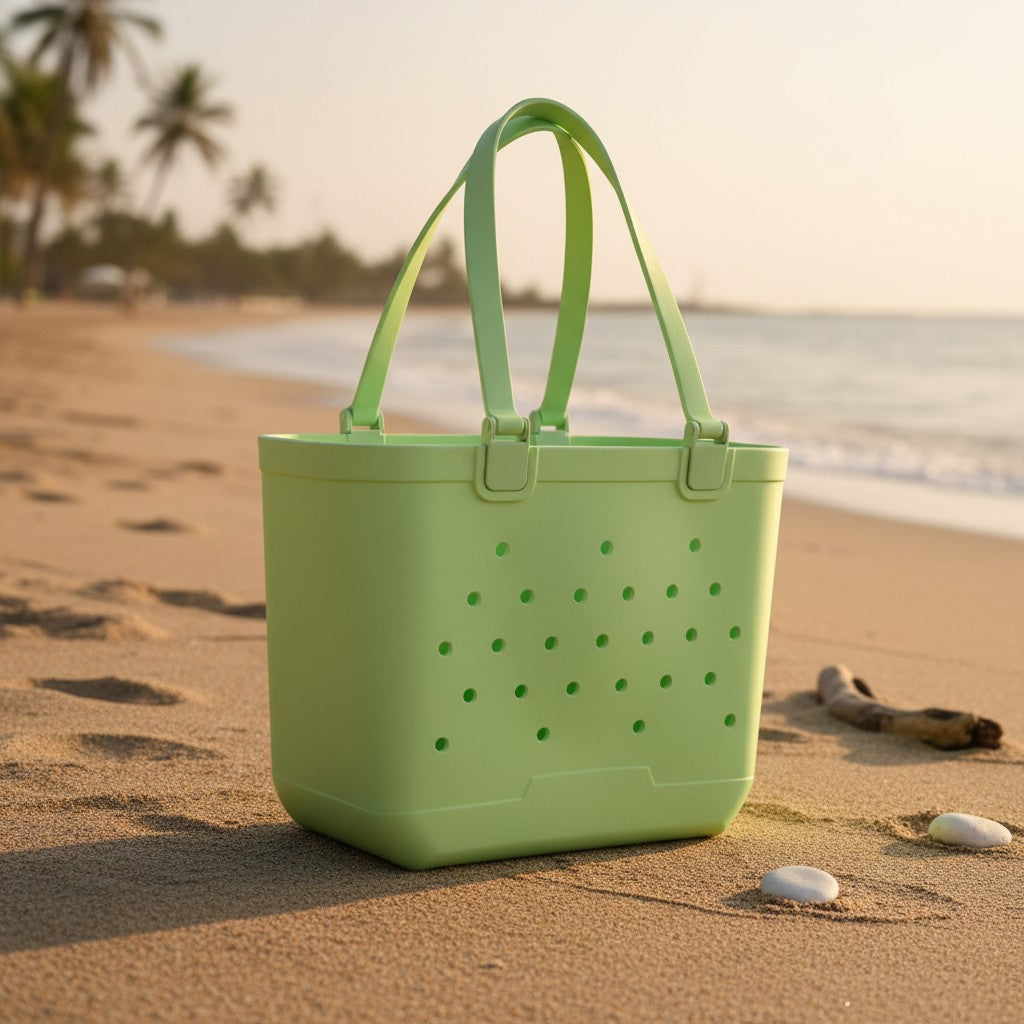 Large green EVA beach tote bag with drainage holes, Jack Gifts Online Lebanon