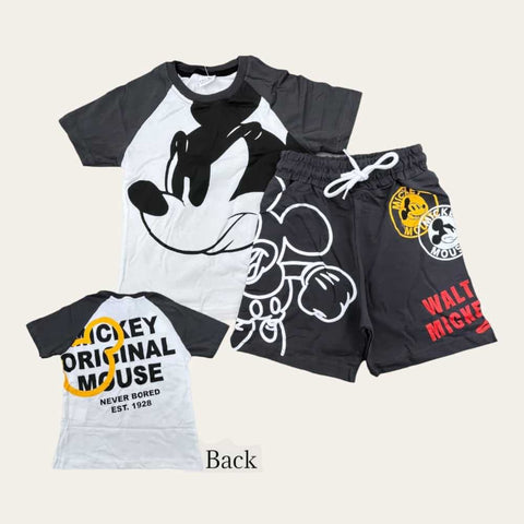 Grey-White Mickey Mouse Shorts Set 4