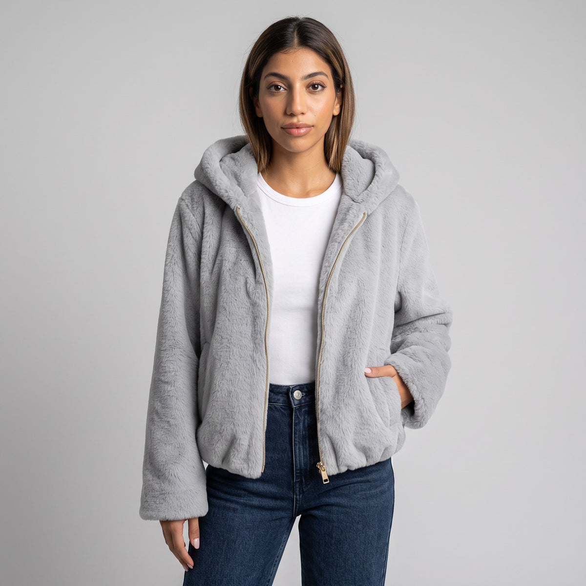 Grey Fur Jacket