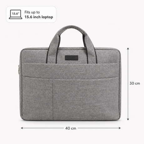 Grey laptop bag with front pockets and carry handles, Jack Gifts Online Lebanon