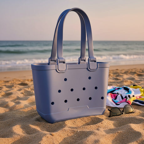 Kids grey lavender EVA beach tote bag with drainage holes, Jack Gifts Lebanon