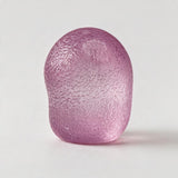 Purple gumdrop jelly squishy with a translucent frosted finish
