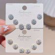 Three pairs of halo cluster crystal stud earrings, Jack Gifts Online Lebanon