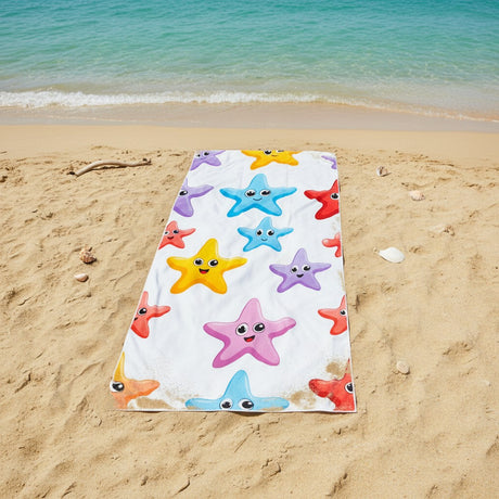 Happy starfish print beach towel for girls on the sand, Jack Gifts Online Lebanon