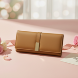 Havan wallet on a pink surface with flowers and a 'Happy Mother's Day' card