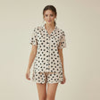 Women's soft heart print cotton sleep set - cozy homewear gift - Jack Gifts Lebanon