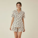 Women's soft heart print cotton sleep set - cozy homewear gift - Jack Gifts Lebanon