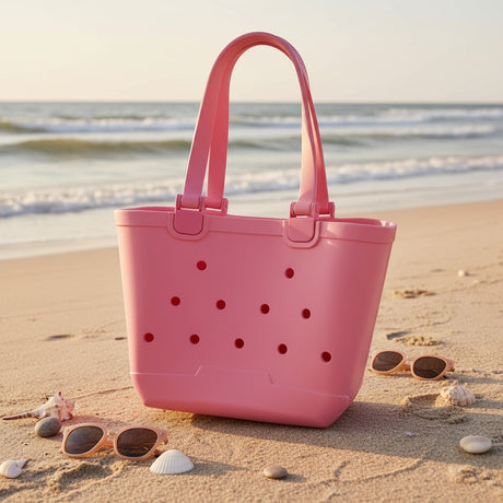 Kids hot pink EVA beach tote bag with drainage holes, Jack Gifts Lebanon