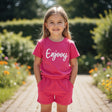 Girl in hot pink Enjooy print tee and matching shorts set, Jack Gifts Online Lebanon