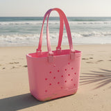 Medium hot pink EVA beach tote bag with drainage holes, Jack Gifts Lebanon