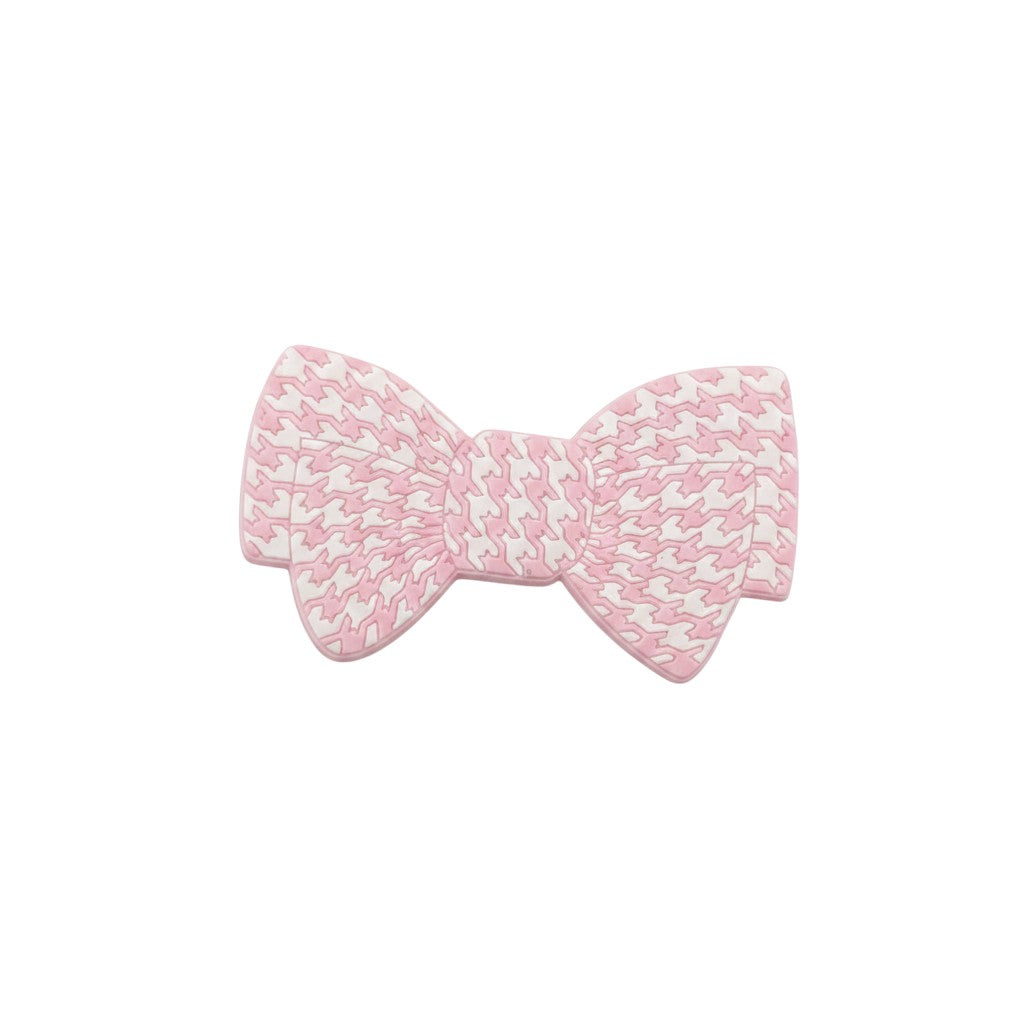 Pink houndstooth bow charm pin for beach bags, Jack Gifts Online Lebanon