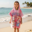 Pink Huntrix K-pop hooded poncho towel worn on the beach – Jack Gifts Online Lebanon