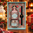 Jasmine and rose reed diffuser and tin candle with reed sticks in a mint mandala print box