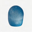 Blue jelly grip egg squishy with a frosted textured surface