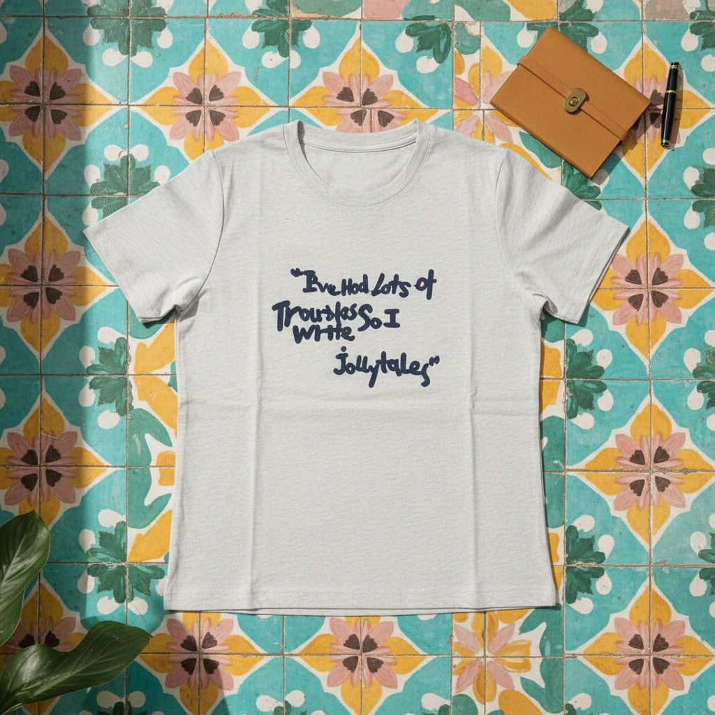 Grey Jollytales quote women's t-shirt