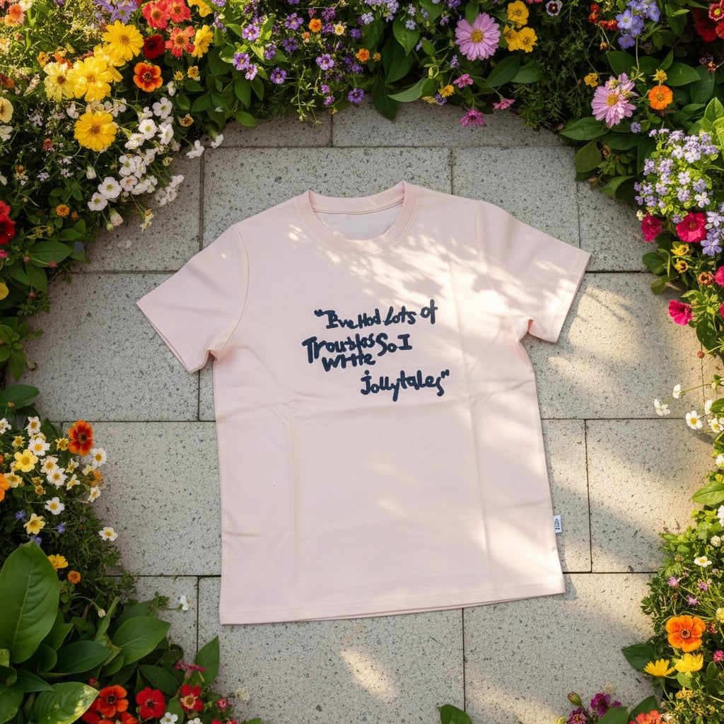Pink Jollytales quote women's t-shirt