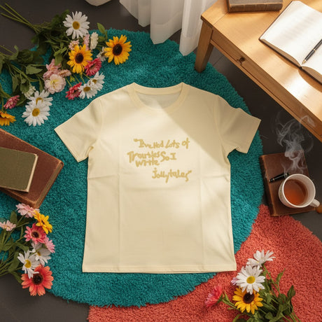 Yellow Jollytales quote women's t-shirt