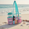 Kids pink and blue mesh beach bag with round pouch on the shore – Jack Gifts Lebanon