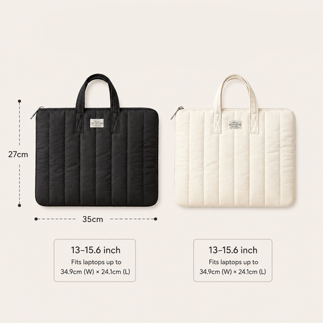 Black and white quilted laptop sleeves with carry handles, Jack Gifts Online Lebanon