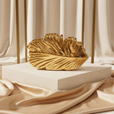 Gold leaf shaped evening clutch