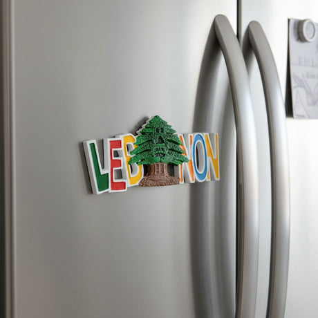 Lebanon block letters with cedar tree souvenir fridge magnet, Jack Gifts Online Lebanon