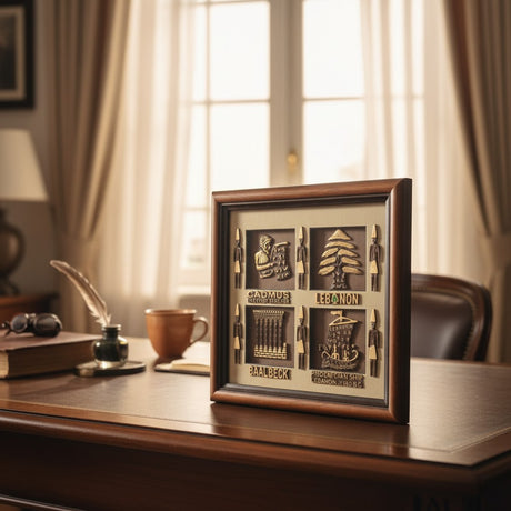 Lebanon heritage square plaque with four bronze panels, Jack Gifts Online Lebanon