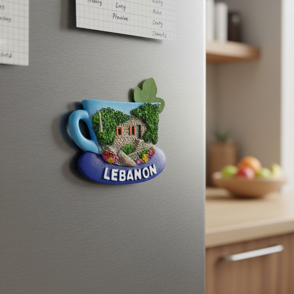 Lebanon village stone house coffee cup souvenir fridge magnet, Jack Gifts Online Lebanon