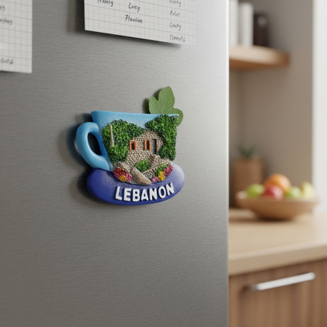 Lebanon village stone house coffee cup souvenir fridge magnet, Jack Gifts Online Lebanon