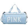 Light Blue Pink Gym Bag 11