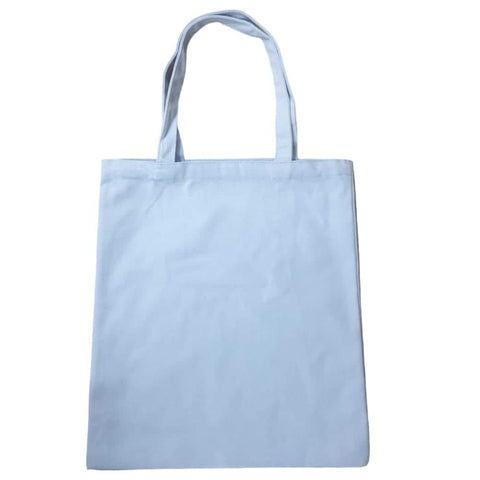 Light Blue Simple Canvas Tote Bag