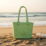 Medium light green EVA beach tote bag with drainage holes, Jack Gifts Online Lebanon