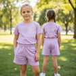 Girls lilac shorts set with printed tee and matching shorts, Jack Gifts Online Lebanon