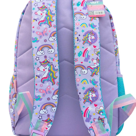 Padded back panel and unicorn print shoulder straps for comfy wear