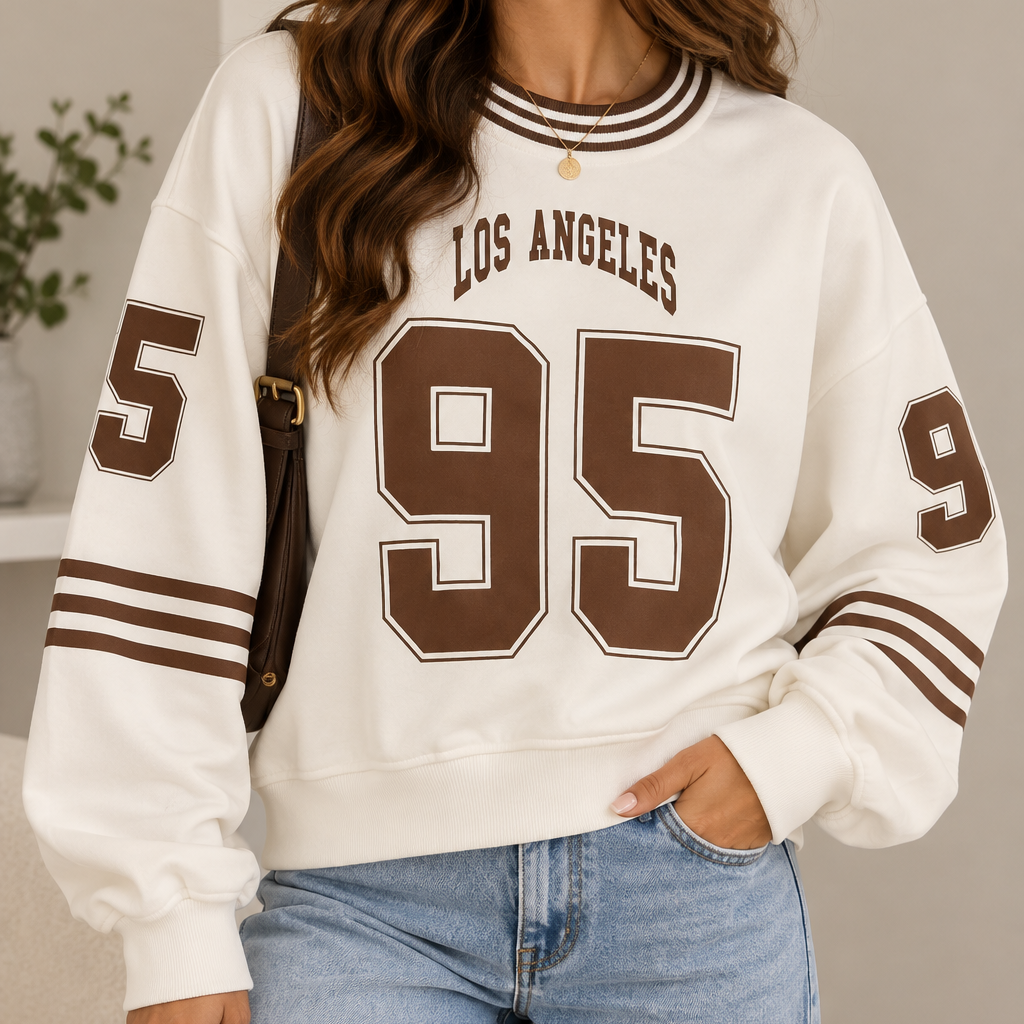 Cream Los Angeles 95 Varsity Sweatshirt