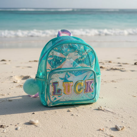 Kids iridescent teal Luck backpack, 25x30 cm, Jack Gifts Online Lebanon