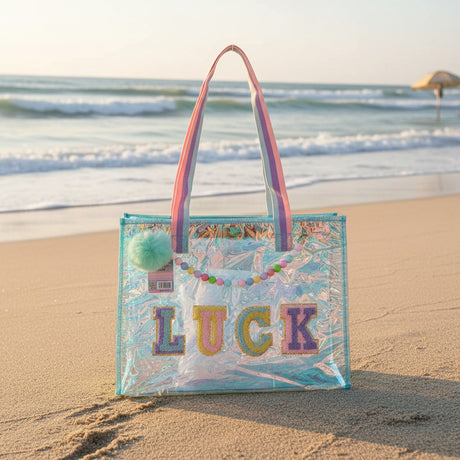 Kids iridescent Luck beach tote bag, 40x30 cm, Jack Gifts Online Lebanon